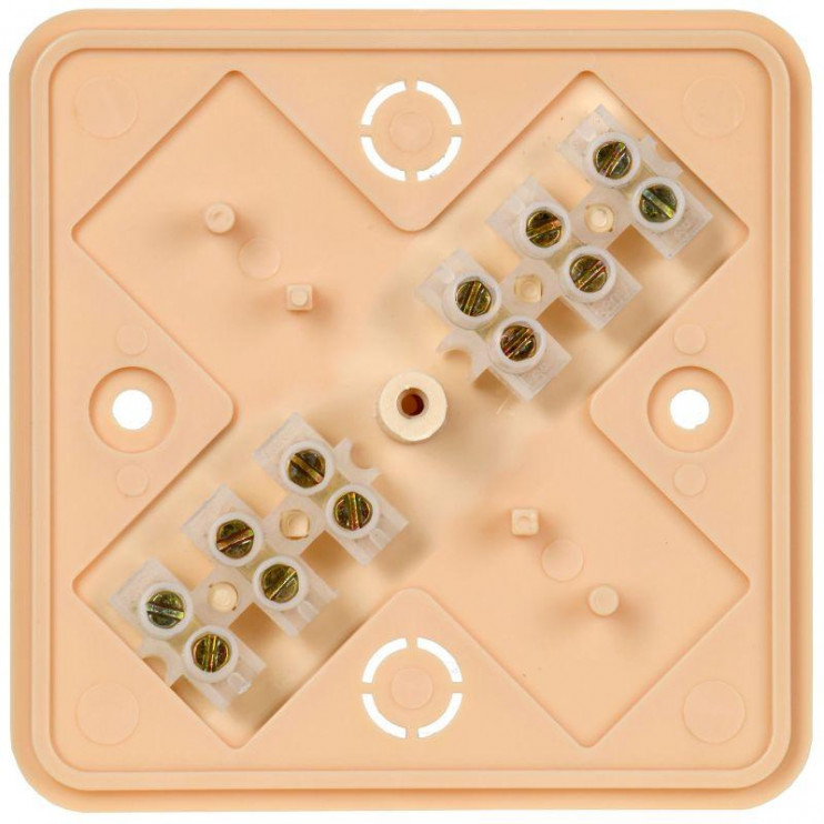 Коробка распаячная ОП 75х75х28 IP20 КМ41216-04 (6 клем. 6кв.мм) сосна IEK UKO10-075-075-028-K34