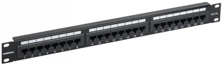 Патч-панель 1U кат.5E UTP 24 порта (Krone) GENERICA PP24-1UC5EU-K05-G