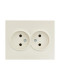 Розетка 2-м СП VESNA без заземл. ПБТ кремов. LEZARD 742-0300-128B