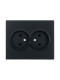Розетка 2-м СП VESNA без заземл. ПБТ черн. бархат LEZARD 742-4200-128B