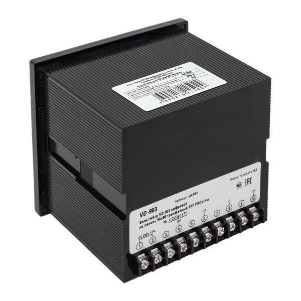 Вольтметр цифровой VD-963 на панель 96х96 трехфазный EKF vd-963