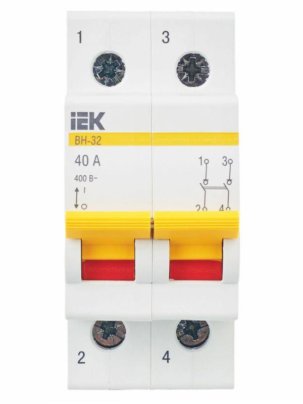 Выключатель нагрузки (мини-рубильник) 2п 40А ВН-32 KARAT IEK MNV10-2-040