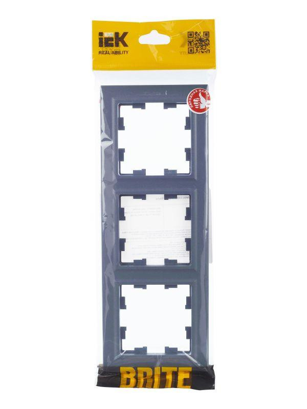 Рамка 3-м BRITE РУ-3-БрМ маренго IEK BR-M32-K35
