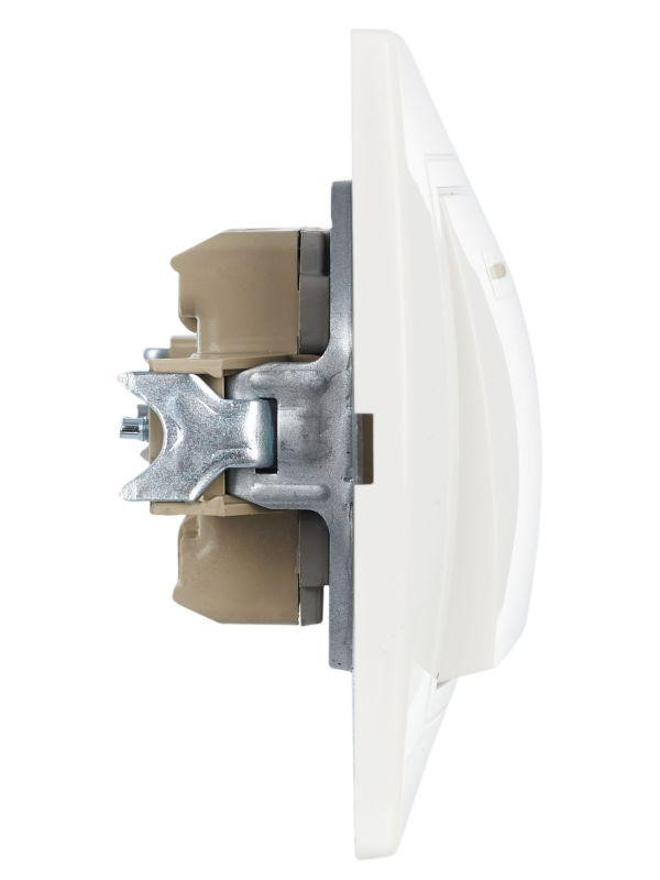 Выключатель 2-кл. СП Кварта 10А IP20 ВС10-2-1-КБ с индикацией бел. IEK EVK21-K01-10-DM