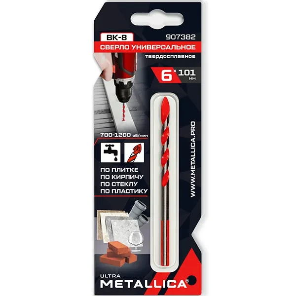 Сверло универсальное 6х101 мм спиральное ULTRA METALLICA