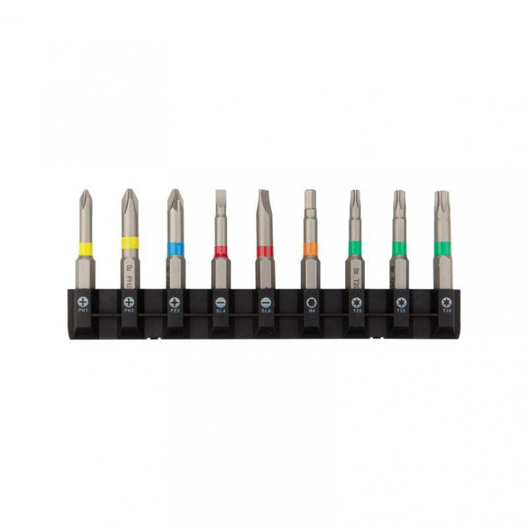 Набор бит с магнитным держателем 25-50мм 49шт пластик. коробка Kranz KR-92-0462