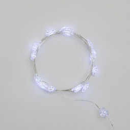 Гирлянда светодиодная "Снежинки" 2м 20LED бел. 2Вт 6В IP20 провод прозр. элементы питания 2хCR2032 (в компл.) Neon-Night 303-010