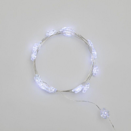 Гирлянда светодиодная "Снежинки" 2м 20LED бел. 2Вт 6В IP20 провод прозр. элементы питания 2хCR2032 (в компл.) Neon-Night 303-010
