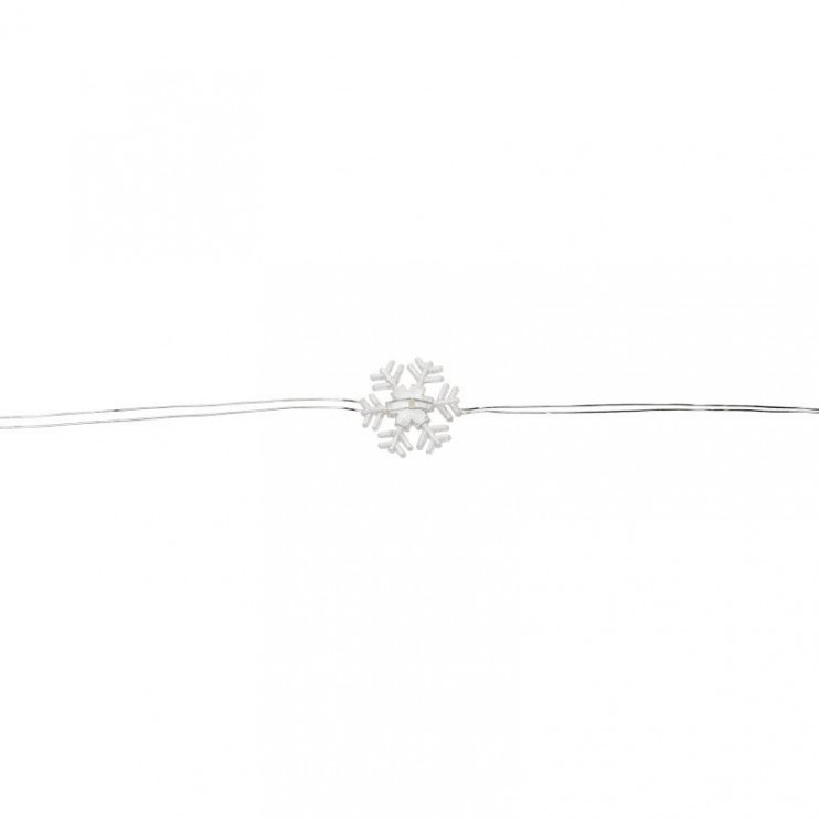 Гирлянда светодиодная "Снежинки" 2м 20LED бел. 2Вт 6В IP20 провод прозр. элементы питания 2хCR2032 (в компл.) Neon-Night 303-010