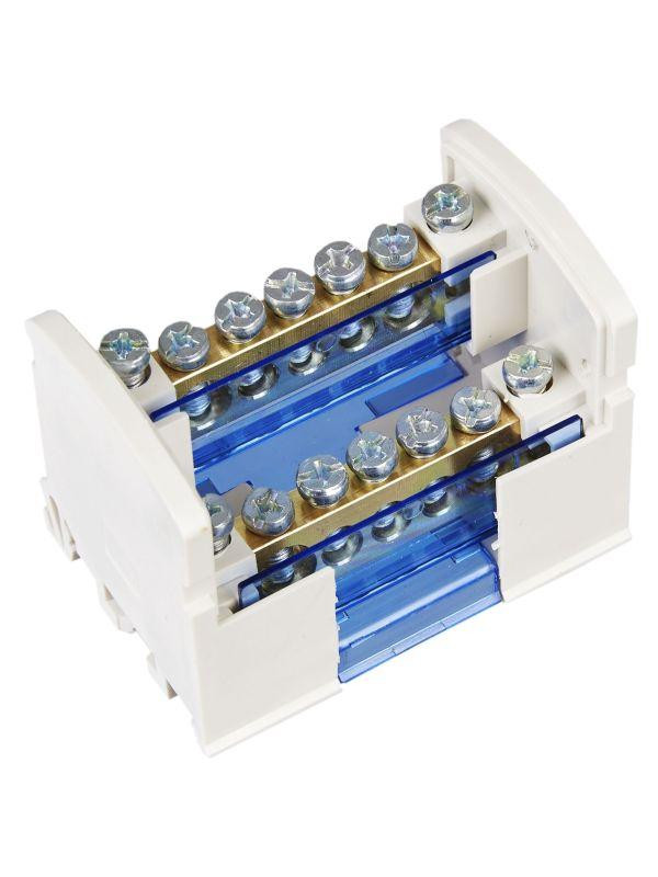 Шина на DIN-рейку в корпусе (кросс-модуль) ШНК 2х7 L+PEN IEK YND10-2-07-100