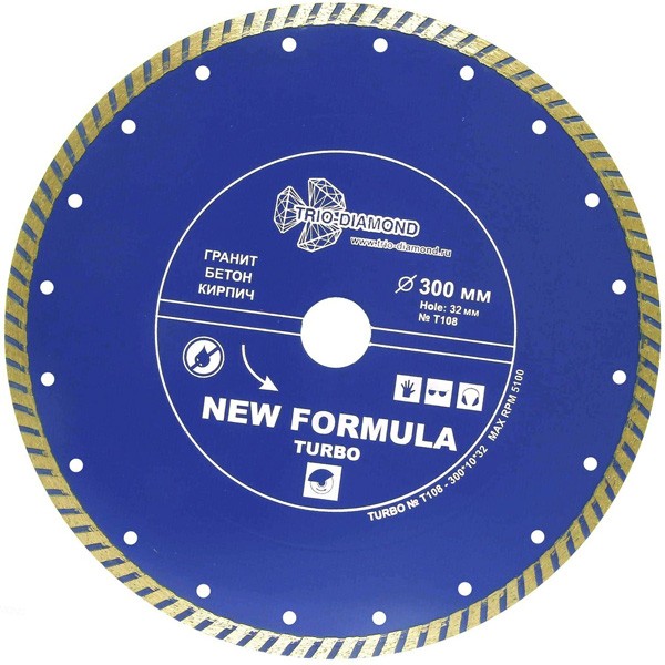 New Formula Turbo ⌀300мм TRIO-DIAMOND диск алмазный отрезной для Камнерезных станков
