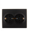 Розетка 2-м СП Karina с заземл. термопласт черн. бархат LEZARD 707-4200-127B