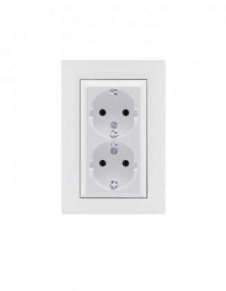 Розетка 2-я Karea RIZZ с заземл. бел. Makel 88001082