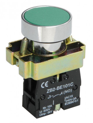 Кнопка LAY5-BA31 1НО без подсветки зел. KARAT IEK BBT60-BA-K06