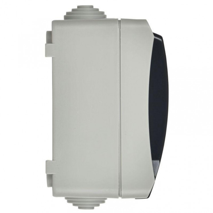 Розетка 1-м ОП Форс РСб20-3-ФСр 16А IP54 с заземл. с крышкой сер. IEK ERS12-K03-16-54-DC