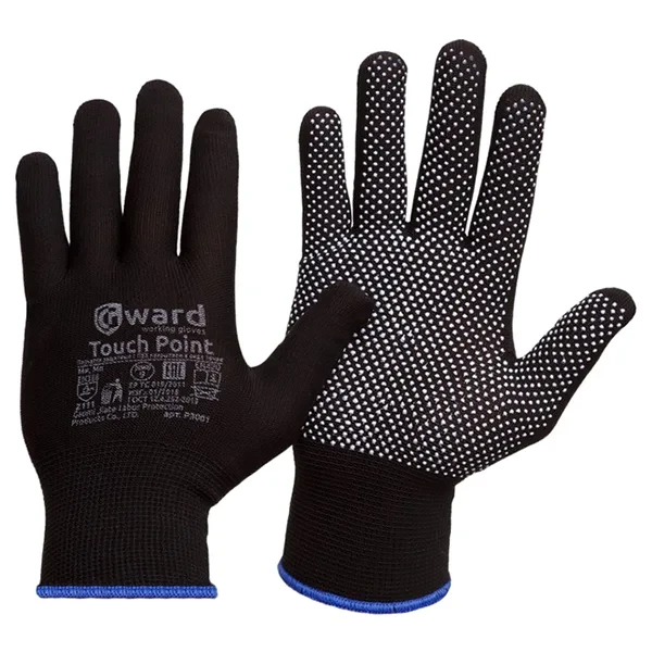 Перчатки GWARD Touch Point Black нейлоновые с ПВХ точками 9 (L)